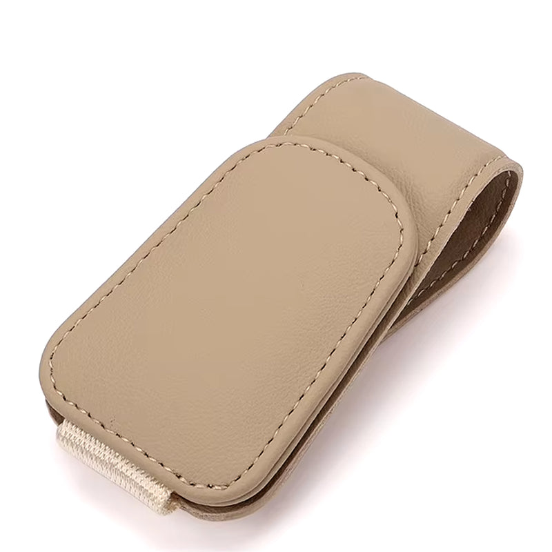 Universal Car Auto Sun Visor Eyeglass Hanger Clip Leather Glasses Holder Magnetic Multi-Function Automobile Accessories Storage