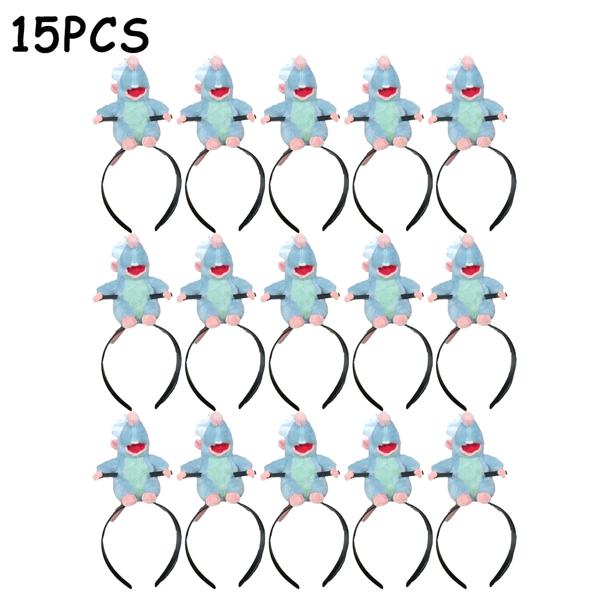 1-15PCS Anime Ratatouille Hair Bands Cartoon Plush Doll Headband French Wide-Rimmed Hair Card Creative Girls Photo Headwear
