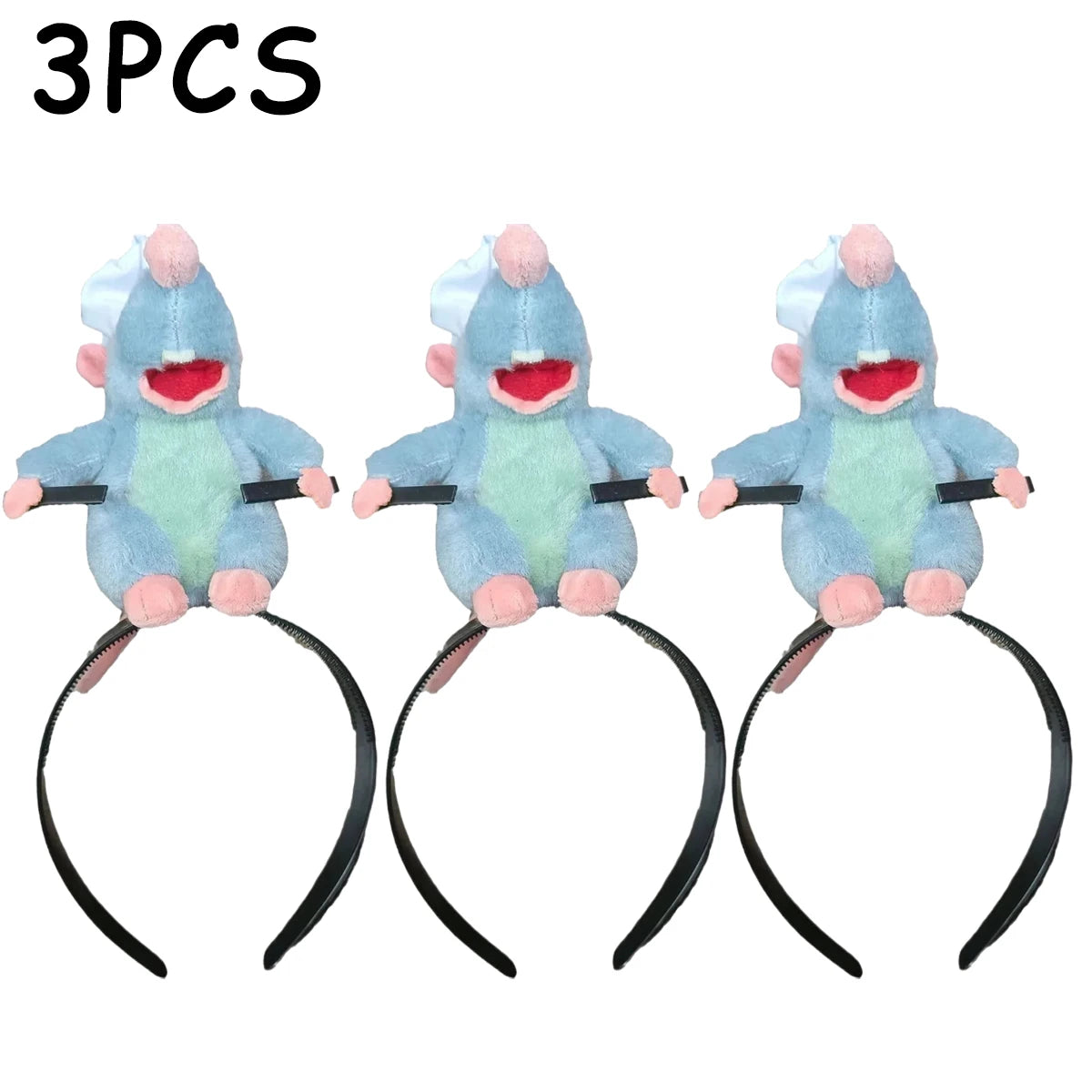 1-15PCS Anime Ratatouille Hair Bands Cartoon Plush Doll Headband French Wide-Rimmed Hair Card Creative Girls Photo Headwear