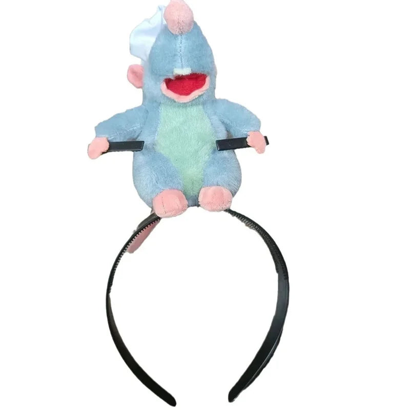1-15PCS Anime Ratatouille Hair Bands Cartoon Plush Doll Headband French Wide-Rimmed Hair Card Creative Girls Photo Headwear